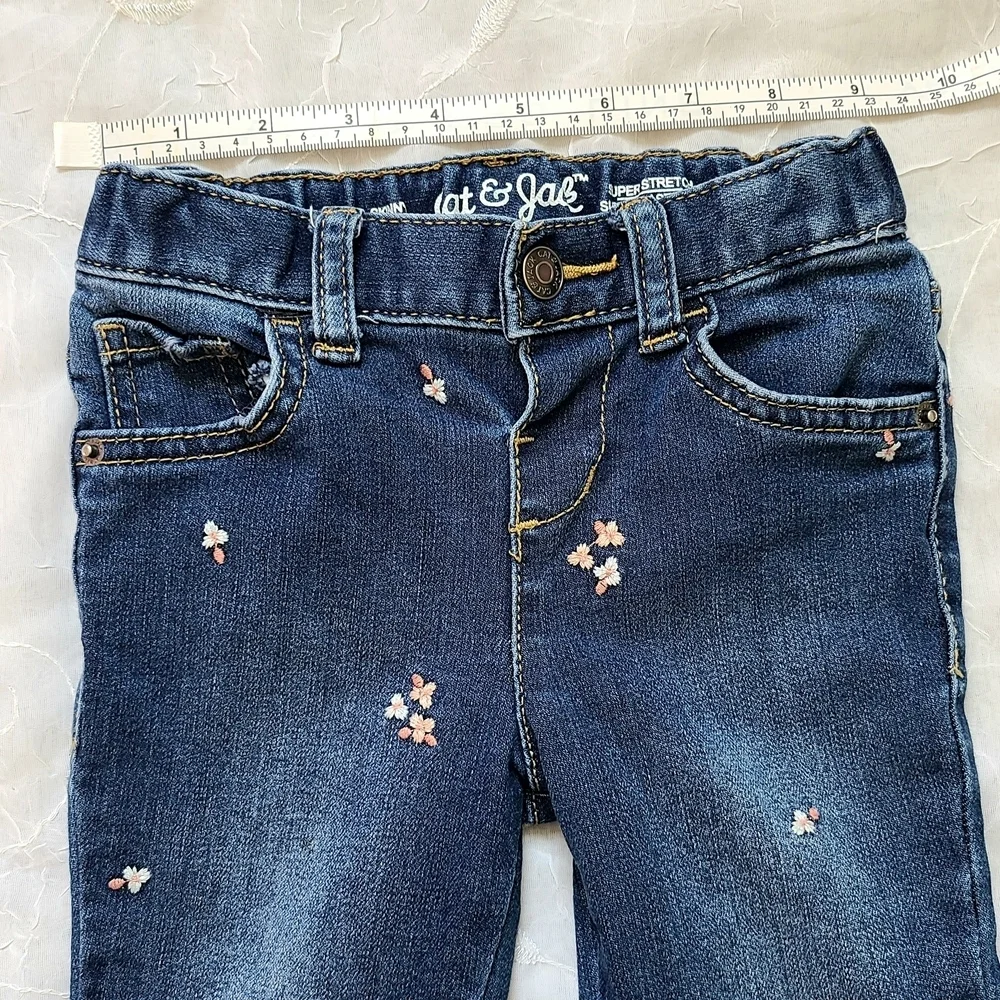 Cat & Jack Floral Embroidered Denim Jeans for Toddler Girl
